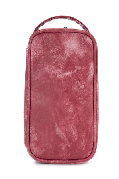 LVLY Toiletry Travel Bag for Men - Large Leather Dopp Kit - Mens Toiletries Bathroom Organizer (Red)