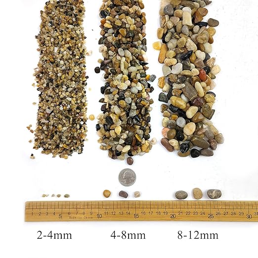 20LB Aquarium Gravel, 1/4" Pea Gravel for Fish Tank, Small River Rocks for Garden Decoration, Landscaping, Vase Filling, Flower Pot Paving(4-8MM)