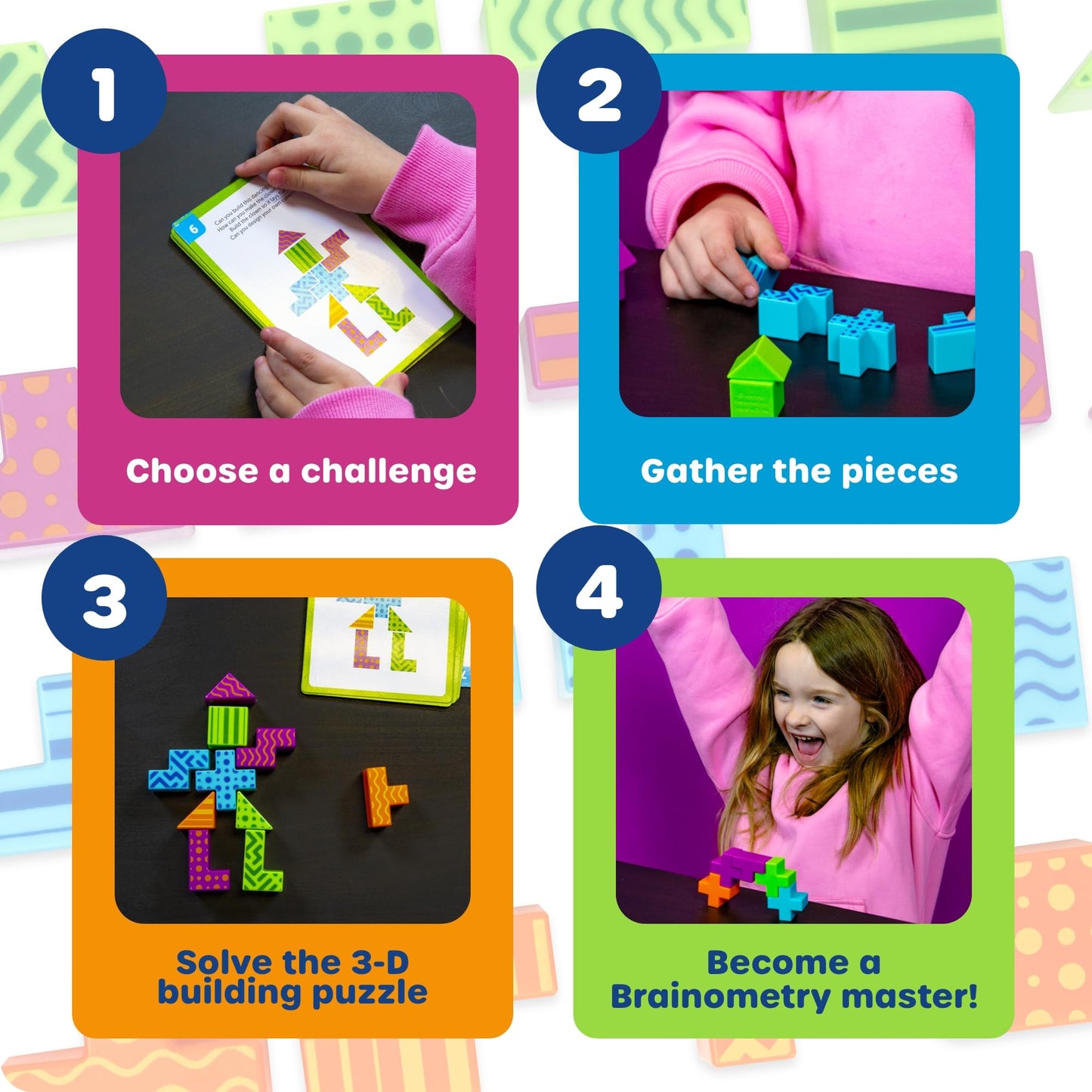 Learning Resources STEM Explorers Brainometry - 3D Puzzle Games for Kids, Kids Travel Games, Brain Teaser Puzzles, Pattern Memory Game, Brain Game Toys, Classroom Toys, 5 Year Old Boy and Girl Gifts