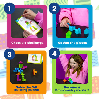 Learning Resources STEM Explorers Brainometry - 3D Puzzle Games for Kids, Kids Travel Games, Brain Teaser Puzzles, Pattern Memory Game, Brain Game Toys, Classroom Toys, 5 Year Old Boy and Girl Gifts