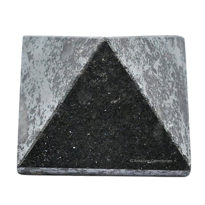 Amazing Gemstone Hematite Pyramid Crystal Healing Stones - 1" Great Pyramid Figurine of Natural Stone Pyramid for Meditation, Reiki, Chakra Balancing and Crystal Pyramids Grid