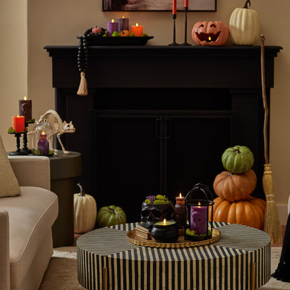 Luminara Green Potion Flameless LED Candle Cauldron Frosted Matt Black Painted Halloween Decoration Moving Flame Candle 5.7" x 4.25"
