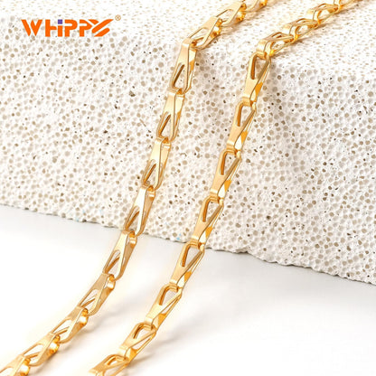 WHIPPY O-Ring Metal Waist Chain Belt Women Fashion Adjustable Body Link Belts for Jeans Dresses, Gold Link M