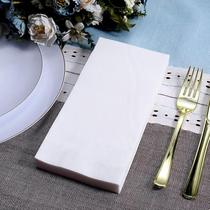 FOCUSLINE 480 Disposable Bathroom Napkins, Linen-Feel Paper Guest Towels
