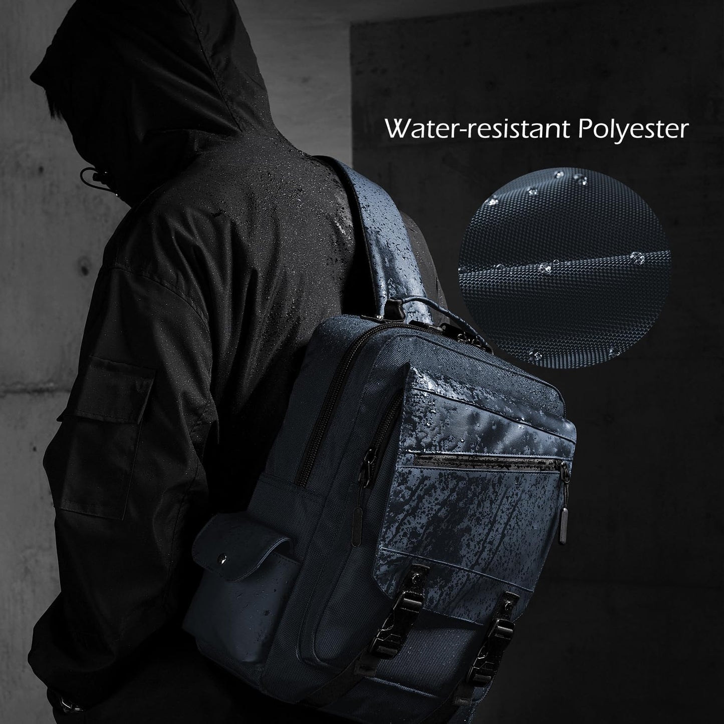 Leaper Anti-Theft Crossbody Sling Bag：one-handed quick-open lock in 3 seconds & hidden zippered pockets for Travel, Work & Daily Commute, DarkGreen