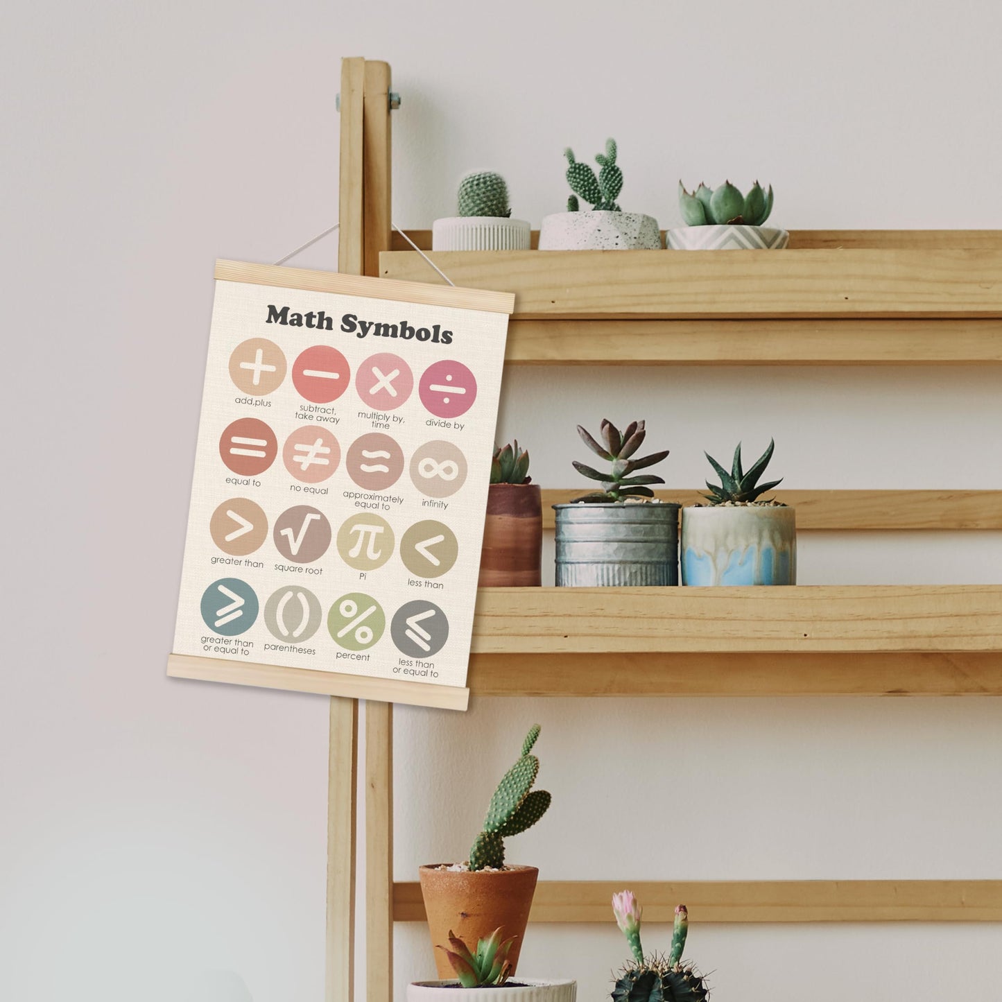 HUGANE Boho Wall Decor, Boho Educational Nursery Wall Art Poster, Nursery Wall Decor, Numbers Educational Wall Decor Posters for Classroom Toddler Kids Room Playroom Nursery, 12x16 Inches