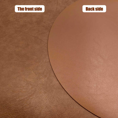 Gihunk PU Leather Placemats Set of 6,15 Inches Round placemats, Table Placemats and Easy to Wipe Off for Dining Table, Kitchen, Party Decoration