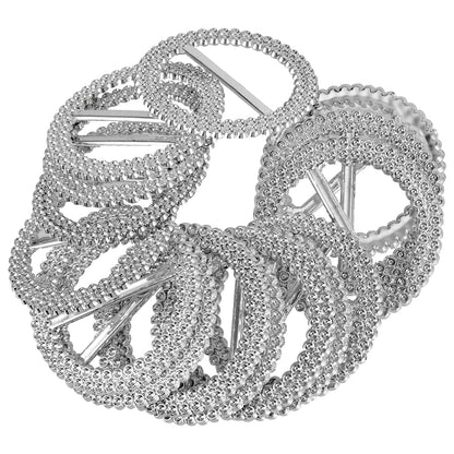 MUKLEI 200 PCS 2.36 Inches Acrylic Rhinestone Buckle, Silver Round Chair Sash Buckles, Chair Sash Ribbon Buckles Slider Elegant Band Ring, for Wedding, Party, Banquets, Craft