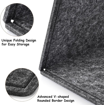 Large Bulletin Board, Foldable 72x48 Inches Cork Board Alternative, Large Felt Board Decorative Pin Board for Wall, Foldable Photo Board Self-Adhesive Vision Board with 36 Pushpins Dark Gray