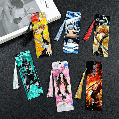 Anime Demon Kamado Acrylic Bookmark - Anime Tanjiron Zenitsu Giyuu Kyoujurou Figure Page Mark Reading Tool, Holiday Gifts for Reading Fans Book Lovers Bookworm (6pcs Style A)