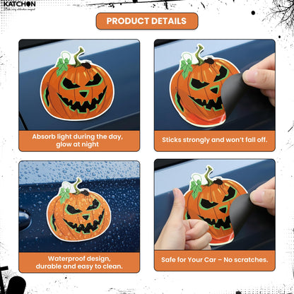 KatchOn, Glow in The Dark Halloween Magnets Stickers - Pack of 18 | Pumpkin & Bat Magnetic Stickers for Halloween Decor, | Summerween Party Decorations | Magnets for Car, Garage Door, Refrigerator
