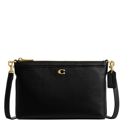 Coach Women's Legacy Zip Top Crossbody Bag, Black, One Size