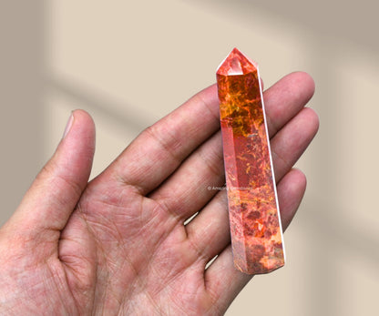 Amazing Gemstone Brecciated Jasper Crystal Towers ~ Natural Healing Crystal Point Obelisk for Reiki Healing and Crystal Grid (3" to 4" INCH)