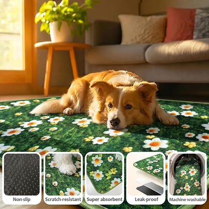 Washable Pee Pads for Dogs, Reusable Puppy Potty Training Pads, Ultra-Absorbent Thick Waterproof Leak-Proof Non-Slip Pads & Mat for Crate, Playpen, Floor, Whelping & Housebreaking , 2 Pack 36"x72"