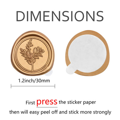 Uwilowe 60 Pcs Gold Wax Seal Stickers, Stamp Seal Envelope Stickers - Perfect for Wedding Invitation, Gift Box Craft Wrapping, Christmas Cards Decor