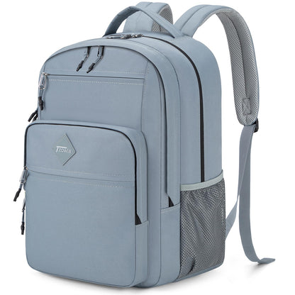 Tzowla School Backpack for Teen Girs and Boys,15.6 Inch Laptop Bookbag for 14-18 Teenage,Lightweight Students Backpacks for College/Campus/High Shool,Water Resistant Casual Daypack(Grey)