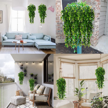 Toprooms Hanging Fake Plants,4 Pcs Faux Eucalyptus Leaf Greenery Vine Plant Faux Plants Fake Ivy Room Decor Home Garden Wedding Party Indoor Outdoor Decorations (Vine)