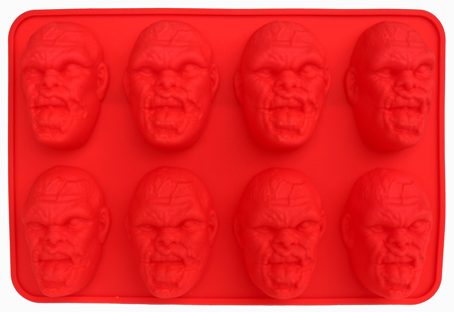 Zombie Head Candy Making Tray by The Modern Gummy, SILICONE, 8 Realistic Cavities per tray, For Gelatin, Chocolates, Cupcake Toppers, Halloween, Zombie Party