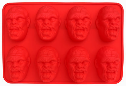 Zombie Head Candy Making Tray by The Modern Gummy, SILICONE, 8 Realistic Cavities per tray, For Gelatin, Chocolates, Cupcake Toppers, Halloween, Zombie Party