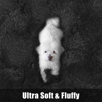 Macgace Fluffy Area Rugs for Bedroom Decor Aesthetic, 5x7 Black Shag Rug with Non-Slip Dots for Living Room, Furry Plush Mat Washable Fuzzy Carpet Modern Home Decor for Kids Nursery Gothic Room
