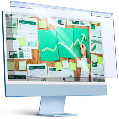 VINTEZ Blue Light Screen Protector Compatible With iMac 24 Inch (2021, 2022, 2023, 2024, M1, M3, M4) – Anti-UV Blue Light Blocking Film for Desktop PC, Eye Protection Filter, 21.5" x 12.6"
