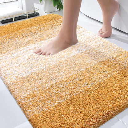 OLANLY Bathroom Rugs Mat 36x24, Extra Soft Absorbent Microfiber Bath Rugs, Rubber Backing, Quick Dry, Machine Washable Bath Mats for Bathroom, Tub and Shower, Home Decor Accessories, Golden Yellow