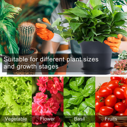 Oliz Planter Pots 8 Packs, 7.2 Inches Flower Pots with Drainage Holes & Trays, Ideal for Succulents, Herbs, Flower, African Violet, Garden Plant Pots for Home Garden Kitchen Decor (Dark Grey-2)