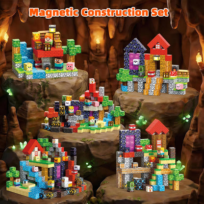 400PCS Magnetic Blocks, Magnetic Building Cube Set for Kids Ages 3+, Constructions STEM Stacking Tiles Toy Building Birthday Gifts for Boys Girls
