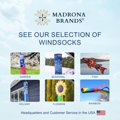 Madrona Brands Halloween Skeleton Windsock | Durable Outdoor Hanging Wind Sock Decoration | Yard, Porch, Lawn | 48 Inch