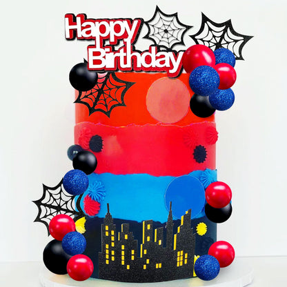 48Pcs Superhero Birthday Cake Decoration Superhero Party Favors Cupcake Cake Decoration Spider Cake Decoration