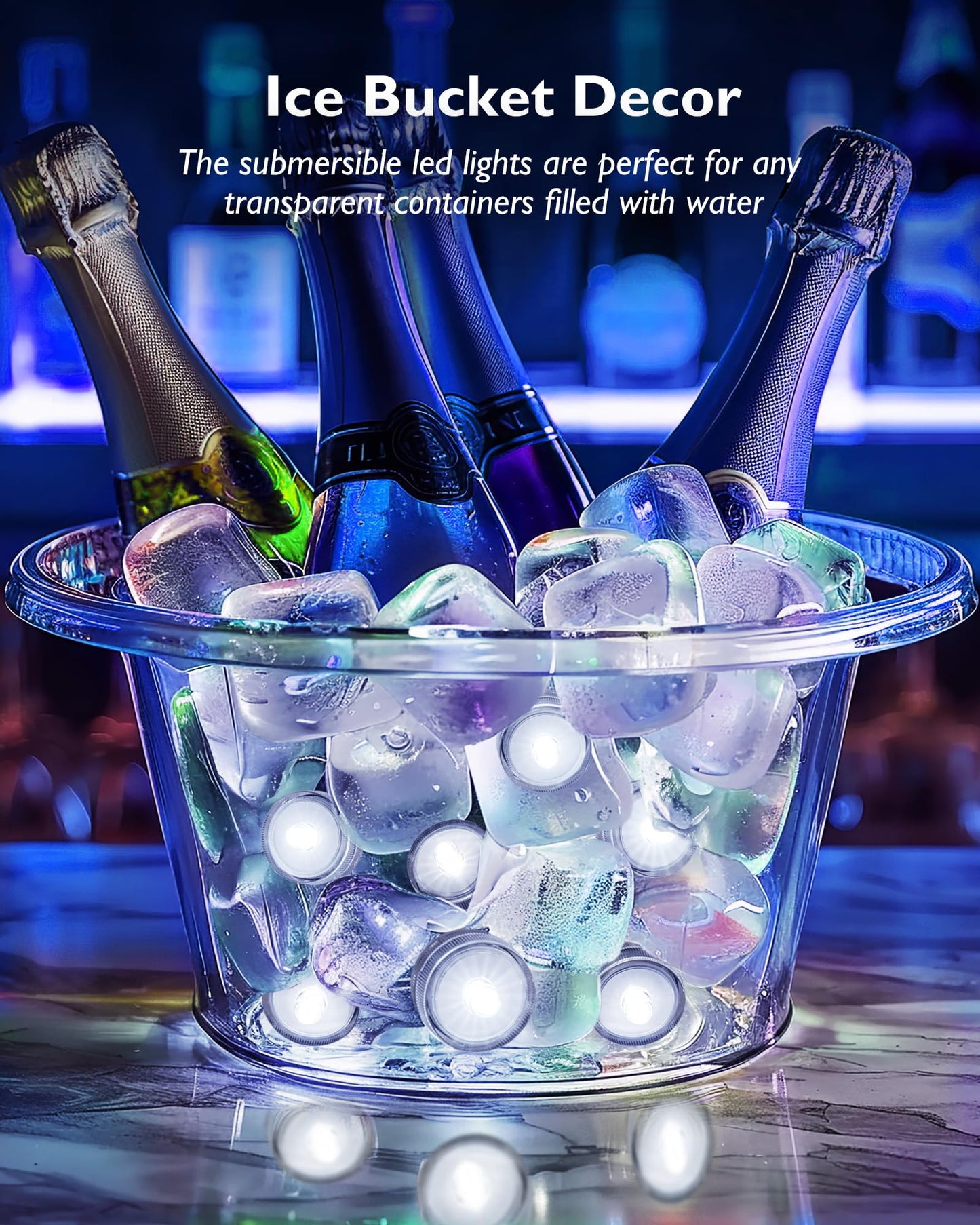 Homemory 12pcs Mini Submersible LED Lights, 150+Hour Waterproof Small Tealight Candles,Battery Operated Underwater EFX Light for Vase,Pool Pond,Halloween Lantern Decor