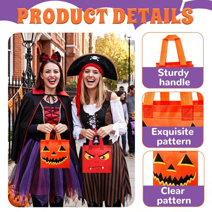 Zoonlinpp 24 Pcs Halloween Goodie Bags Cute Non-Woven Tote Goody Candy Gift Bag for Halloween Themed Trick or Treat Party