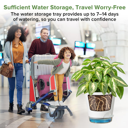 GARDIFE 2026 Upgraded Self Watering Plant Pots with Drainage Hole, 7/6.5/6/5.5/5/4 Inch Flower Planting Containers for House Plants, African Violet, Flowers, Cactus (White, 7+6.5+6+5.5+5+4 inch)