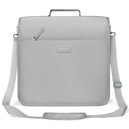 SUNEE Zipper Binder 3 Ring, 3 Inch O-Ring with Handle and Shoulder Strap, 600-Sheet Capacity, 5-Tab Expanding File Folder, Multi-Pockets for Middle School Organizer Binder with Zipper, Light Grey