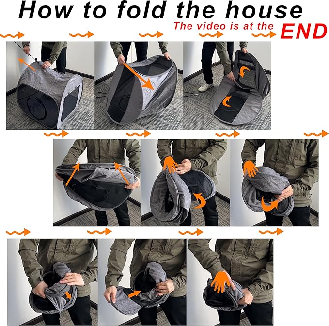 Portable Cat Playpen, Delivery Room, Enclosure, Postoperative Recovery, House Design for Better Standing, Foldable Pet Tent for Indoor and Outdoor Use, Cat Houses & Condos Dark Gray