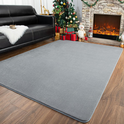 Przemy Washable Area Rug for Living Room Bedroom, 6x9 Feet Grey Memory Foam Rug, Super Soft Modern Indoor Carpet for Kids Room Girls Boys Dorm Nursery Decor Mat