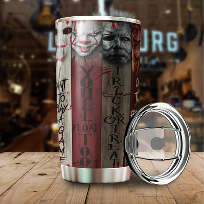 AstralWardrobe Horror Tumbler - Halloween Coffee Cup - Gifts for Men, Women on Birthday, Christmas - Horror Decorations - 20 Oz