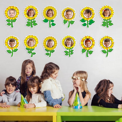 60pcs Sunflower Theme DIY Cutouts Sunflower Bulletin Board Decoration Set Bright Sunflowers Paper Cut-Outs Classroom Decor for Boy Girl Classroom DIY Photo Craft Kindergarten School Wall Door Supplies