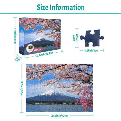 MBOQIU 1000 Piece Puzzle for Adults - Mount Fuji Puzzles for Adults 1000 Pieces, Letters on Back, Nature Landscape Jigsaw Puzzle, Japan Sight Challenging Puzzles for Teens Seniors - 27.6 x 19.7 inches