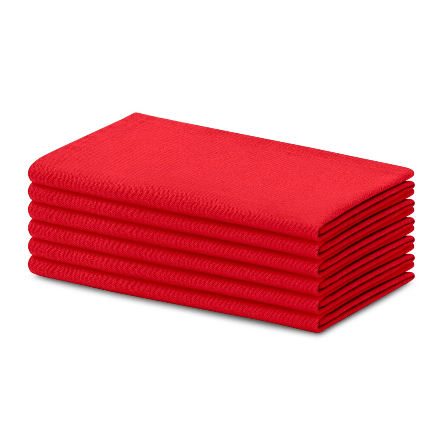 Blue Needles Solid Cloth Napkins Set of 6 Red 100% Cotton Dinner Napkins 18x18 inches - Soft, Reusable, Absorbent & Washable Linen, Ideal for Valentine's Day Events, Parties & Everyday Use