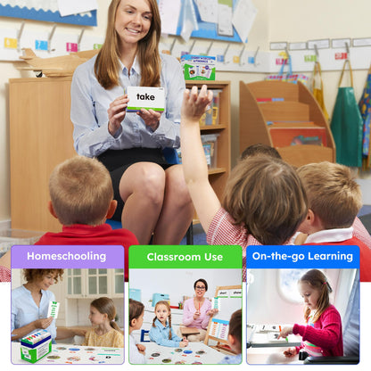 BenBen Sight Words & Phonics Flash Cards, 500 Sight Words & 800+ Words, Learn to Read CVC, Blends, Long Vowels, Dolch & Fry High Frequency Words for Pre-k Kindergarten 1st 2nd 3rd Grade Kids Ages 3-9