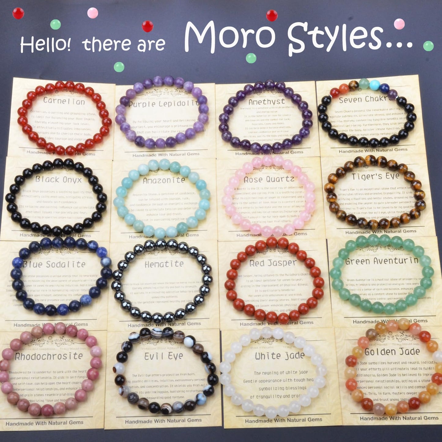CHCCOYE 4mm Natural Healing Gemstone Bracelet Handmade Yoga Stretch Elastic Bracelet Stress Relief Crystal Jewelry for Men and Women (4mm, Mulitcolor Amazonite)