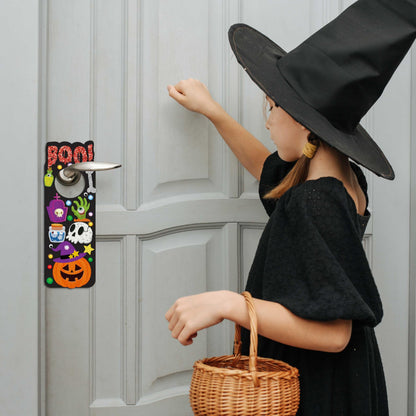 30Sets Halloween Crafts Doorknob Hanger DIY Arts and Craft Kit Classroom Activities Party Games Favors Bulk