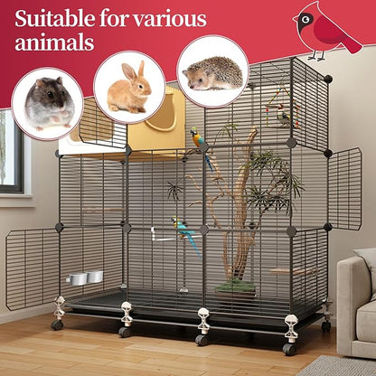 Bird Cage Feeder, Bird Feeder for Cage, 30oz Stainless Steel Food Water Bowl with Clamp, Clip-On Cage Coop Cup for Parrot Hamster Rabbit Rat Small Animals