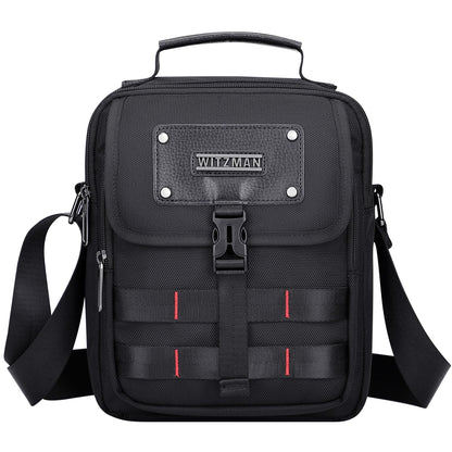 WITZMAN Crossbody Bag for Men Lightweight Man Purse Messenger Bag Casual Satchel Nylon Shoulder Bag for Work Traveling(B708 Black)
