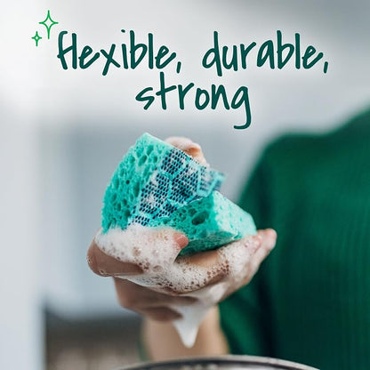 Scotch-Brite Odor Resist Heavy Duty Scrub Sponge,Dishwasher-Safe Kitchen sponges for Serious Scrubbing,Multipurpose Dish Sponge for Stuck-On Messes,6 Scrubbing Sponges,(Pack of 4)