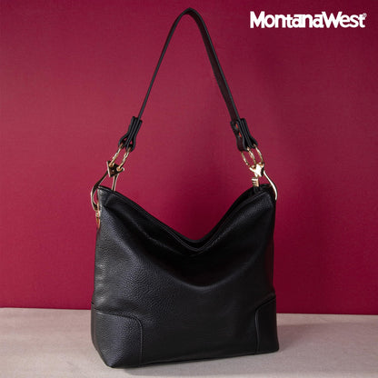Montana West Hobo Bags for Women Purses and Handbags Ladies Bucket Shoulder Bags,MWC-HB-128B-BK