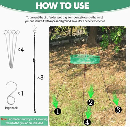Bird Seed Catcher Tray for Hanging Bird Feeder Platform, 20 inches Birdseed Hoop for Hummingbird Feeders Bee Feeder Outdoor Garden Hanging Tray (Upgraded Against Strong Winds) (1PC)