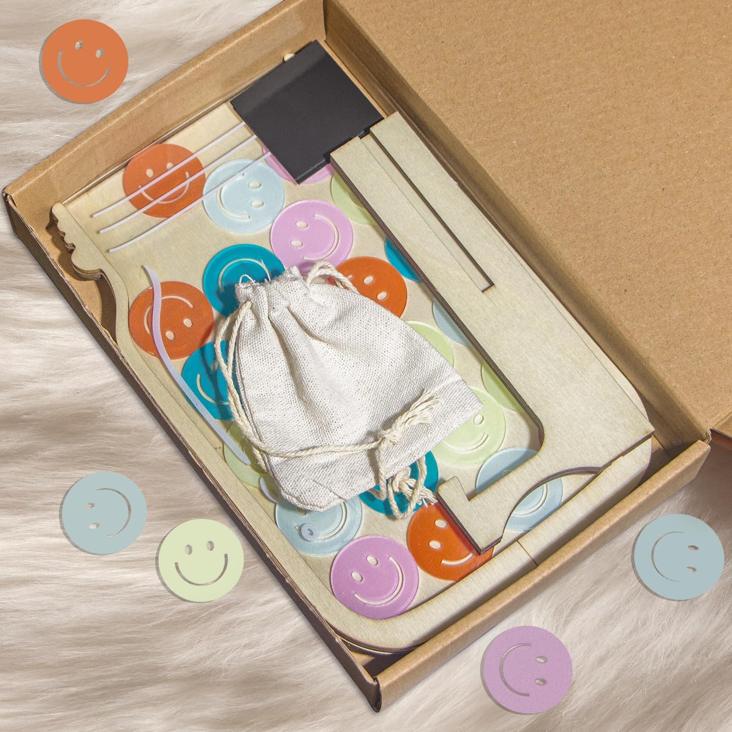 Magnetic Reward Jar for Kids - Smiley Faces Tokens Behavior Classroom Incentive Jar, Home Classroom Responsibility Routine Training Tool