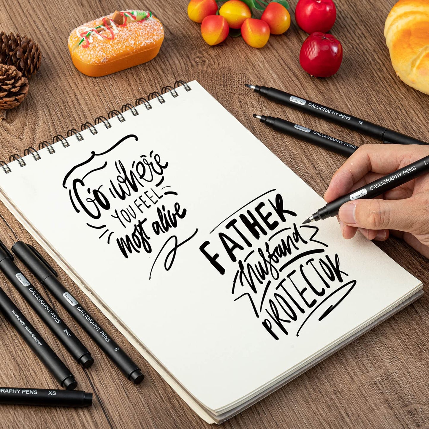 Brusarth Calligraphy Pens,8 Size Calligraphy Pens for Writing,Brush Pens Calligraphy Set for Beginners, Hand Lettering Pens